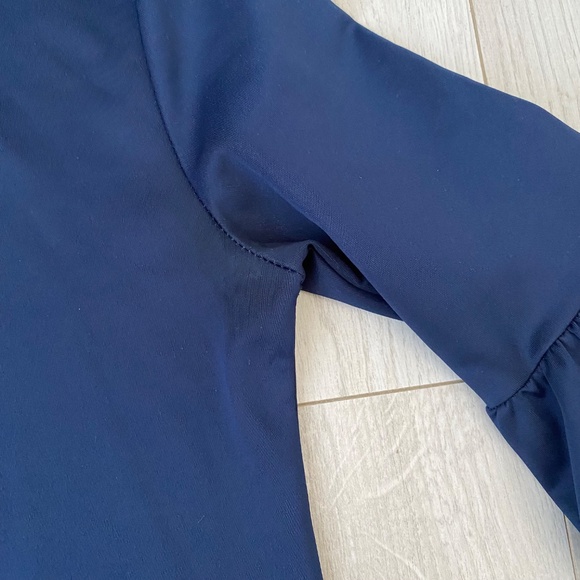 Navy Blue 3/4 Bell Sleeve Top - Picture 4 of 11
